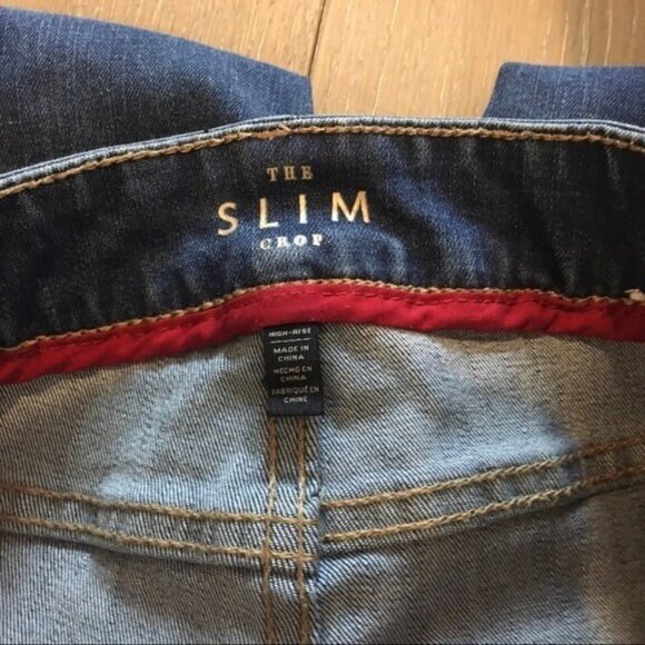 WHBM The Slim Crop Raw-Hem High-Rise Slim Jeans Sz2 - Picture 5 of 10